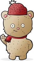 cartoon bear in hat vector