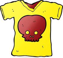 camiseta de calavera de dibujos animados vector