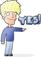 cartoon man saying yes vector