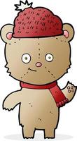 cartoon bear in hat vector