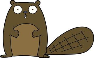 flat color style cartoon beaver vector