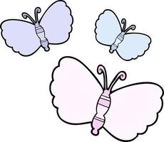 flat color style cartoon butterflies vector