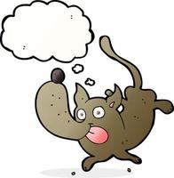 cartoon funny dog with thought bubble vector