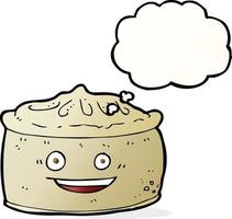 cartoon pie with thought bubble vector