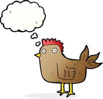 cartoon hen with thought bubble vector