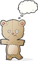 cartoon teddy bear with thought bubble vector