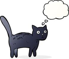 cartoon frightened cat with thought bubble vector