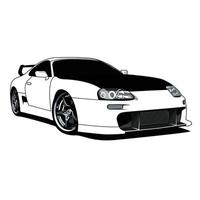 supra race car black and white vector design