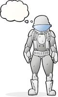 cartoon astronaut with thought bubble vector