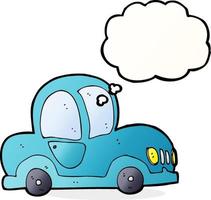 cartoon car with thought bubble vector