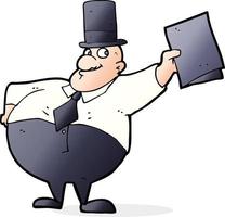 cartoon man wearing top hat vector