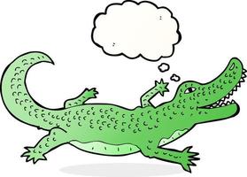 cartoon crocodile with thought bubble vector