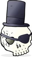 skull in top hat cartoon vector