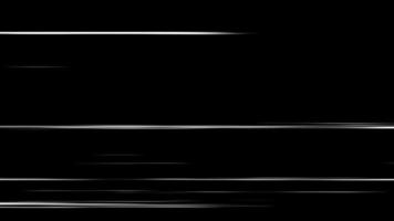 animation d'arrière-plan de la ligne de vitesse anime sur fond noir. les lignes de vitesse de la lumière radiale comique se déplacent. 4k video