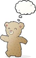 cute cartoon teddy bear with thought bubble vector