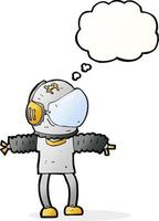 cartoon astronaut with thought bubble vector