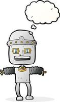 cartoon robot with thought bubble vector