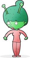 cartoon alien woman vector