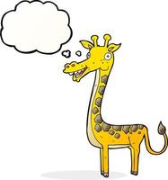 cartoon giraffe with thought bubble vector