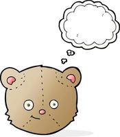 cartoon teddy bear head with thought bubble vector