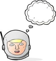 cartoon astronaut head with thought bubble vector