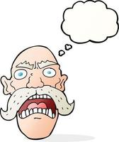 cartoon angry old man with thought bubble vector