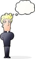 cartoon priest with thought bubble vector