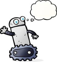 cartoon robot with thought bubble vector