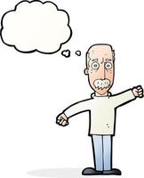 cartoon angry old man with thought bubble vector
