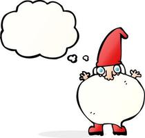 cartoon tiny santa with thought bubble vector