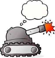 cartoon tank with thought bubble vector