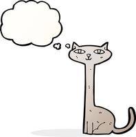 cartoon cat with thought bubble vector