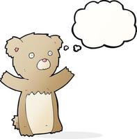 cartoon teddy bear with thought bubble vector