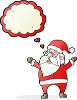 cartoon santa claus with thought bubble vector