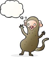 cartoon monkey with thought bubble vector