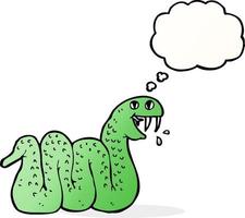 cartoon snake with thought bubble vector