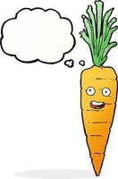 cartoon carrot with thought bubble vector