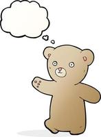 cartoon teddy bear with thought bubble vector