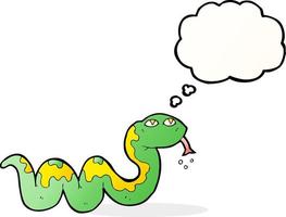 serpiente de dibujos animados con burbuja de pensamiento vector