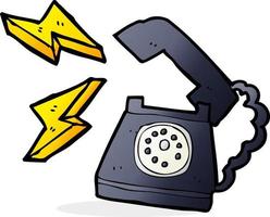 cartoon ringing telephone with thought bubble vector