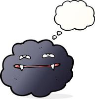 cartoon vampire cloud with thought bubble vector