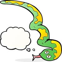 cartoon hissing snake with thought bubble vector