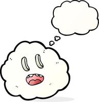 cartoon spooky cloud with thought bubble vector