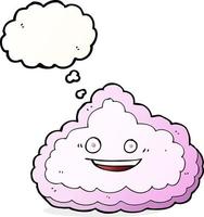 cartoon decorative cloud with thought bubble vector