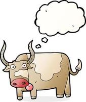 cartoon bull with thought bubble vector