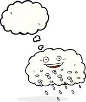 cartoon rain cloud with thought bubble vector