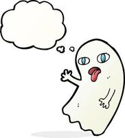 funny cartoon ghost with thought bubble vector