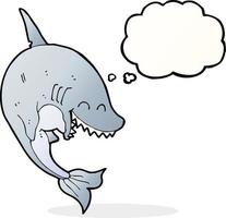 cartoon shark with thought bubble vector