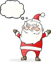 cartoon happy santa claus with thought bubble vector