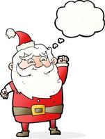 cartoon santa claus with thought bubble vector